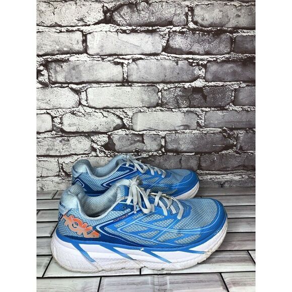 HOKA One One Clifton 3 Blue Synthetic Lace Up Running Shoes Women Sz 8M US/40EU - Picture 5 of 16